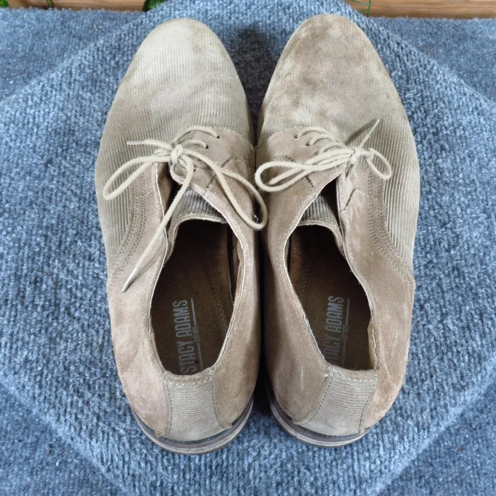 Stacy Adams Dickinson Mens Oxford Shoes Size‎ 10.5 Dress Tan Suede Corduroy